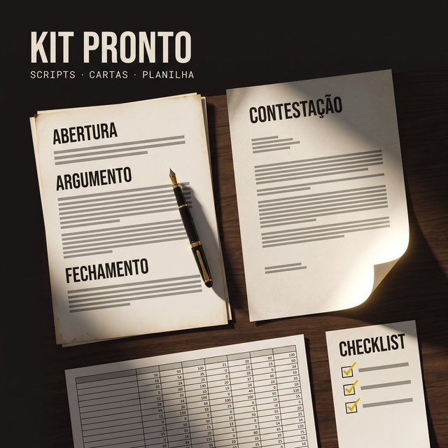 Capa do Kit Pronto: documentos, caneta e checklist sobre mesa de madeira